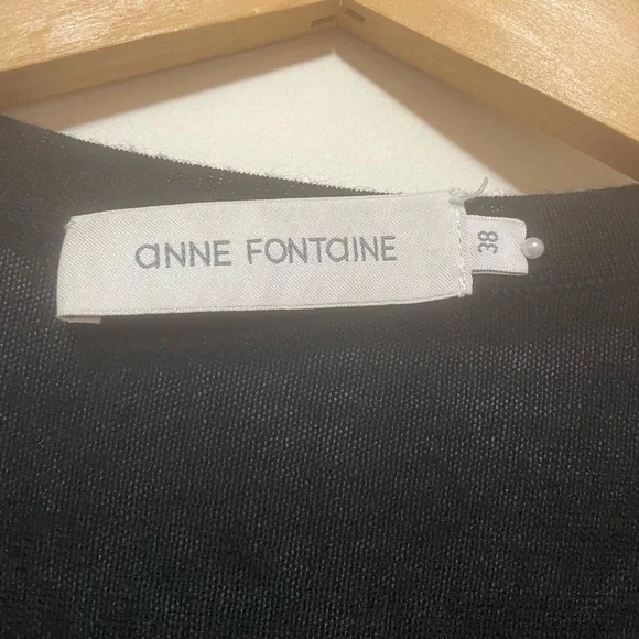 Anne Fontaine long black wool cardigan, Size 38!